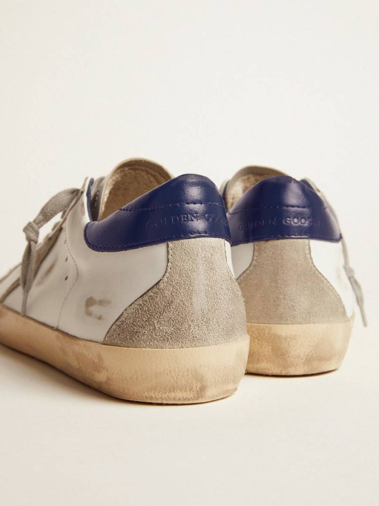 Men's Super-Star With Suede Star And Blue Heel Tab Golden Goose Men Super-Star - 5