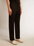 Men’s Tuxedo Pants In Black Wool Gabardine Men Jeans & Pants Black Golden Goose - 2