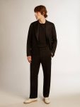 Men’s Tuxedo Pants In Black Wool Gabardine Men Jeans & Pants Black Golden Goose - 3