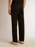 Men’s Tuxedo Pants In Black Wool Gabardine Men Jeans & Pants Black Golden Goose - 4