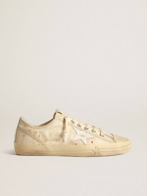 Men’s V-Star Lab In Canvas With Leather Star And Rust-Colored Marks Men V-Star Golden Goose - 1