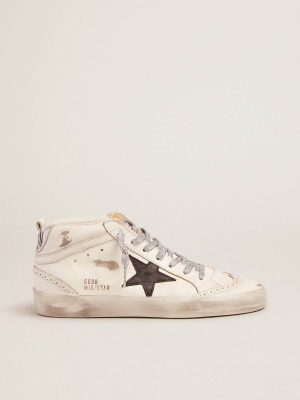 Mid Star Golden Goose Women Women's Mid Star With Laminated Heel Tab And Glitter Laces - 1