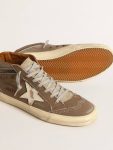 Mid Star In Green Canvas With Leather Star And Black Flash Mid Star Men Golden Goose - 3