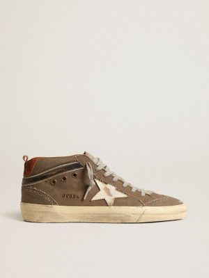 Mid Star In Green Canvas With Leather Star And Black Flash Mid Star Men Golden Goose - 1