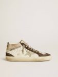 Mid Star Mid Star With Gray Leather Star And Metallic Silver Leather Flash White Golden Goose Men - 1