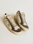 Mid Star Mid Star With Gray Leather Star And Metallic Silver Leather Flash White Golden Goose Men - 2