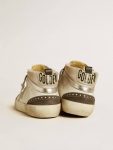 Mid Star Mid Star With Gray Leather Star And Metallic Silver Leather Flash White Golden Goose Men - 4