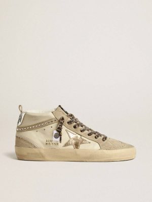 Mid Star With Metallic Leather Star And Swarovski Crystal Flash Mid Star Golden Goose Women - 1