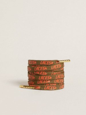 Military Green Military-Green Laces With Contrasting Orange ‘Laces’ Lettering Laces Women Golden Goose - 1