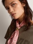 Old Rose Scarf With Paisley Print Women Old Rose Silks & Scarves Golden Goose - 3