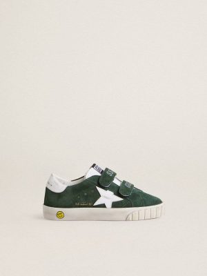Old School Young In Green Suede With White Leather Star And Heel Tab Golden Goose Boys (4-10 Years) Kids - 1