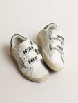Old School Young With Metallic Leather Star And Green Heel Tab Boys (4-10 Years) Kids Golden Goose - 2
