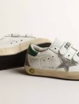Old School Young With Metallic Leather Star And Green Heel Tab Boys (4-10 Years) Kids Golden Goose - 3