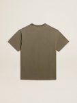 Olive-Green Regular-Fit T-Shirt With Golden Lettering On The Front Women Olive Green Golden Goose T-Shirts & Tops - 5