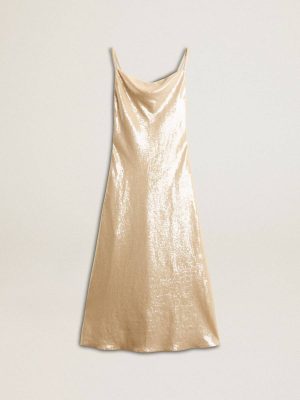 Parchment Golden Goose Women Sleep Dress In Parchment-Colored Sequins Dresses & Jumpsuits - 1