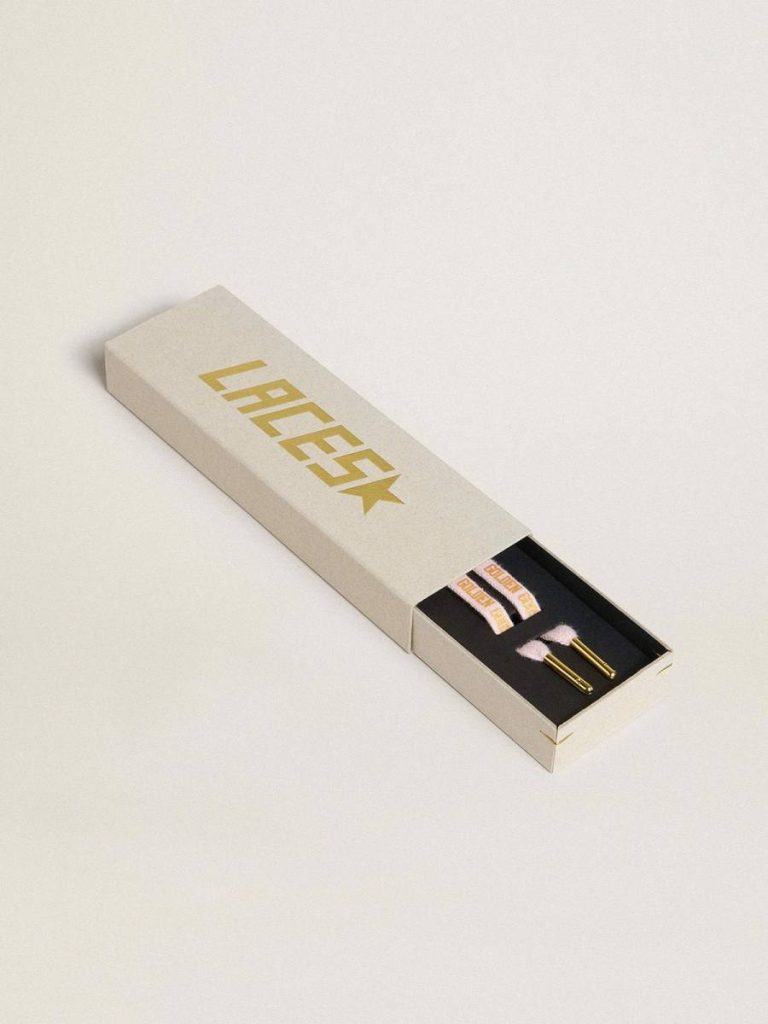 Pink Golden Goose Laces Pink Cotton Laces With Contrasting Gold-Colored Logo Women - 2