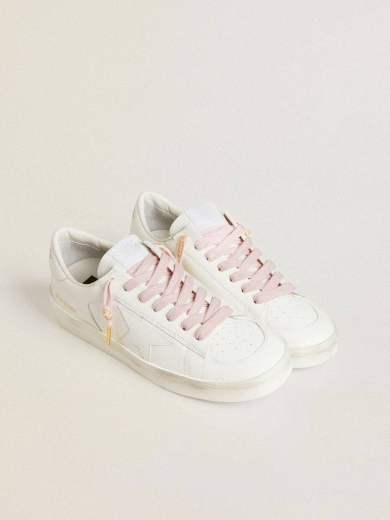 Pink Golden Goose Laces Pink Cotton Laces With Contrasting Gold-Colored Logo Women - 3