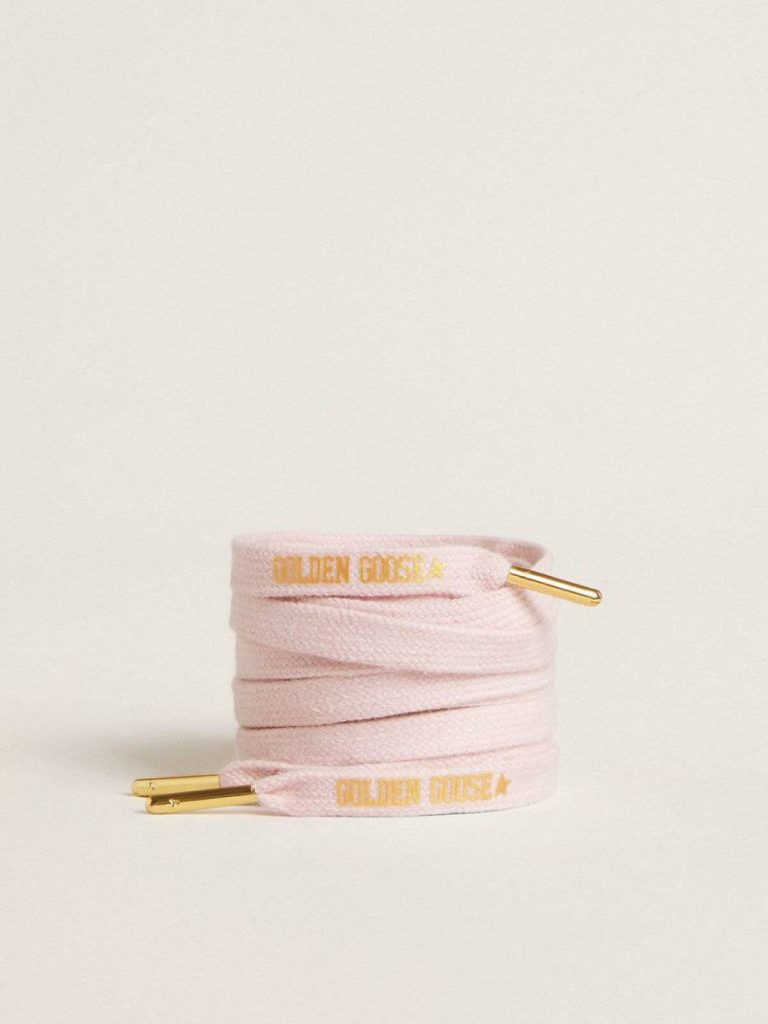 Pink Golden Goose Laces Pink Cotton Laces With Contrasting Gold-Colored Logo Women - 1