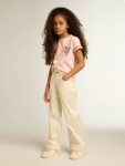 Pink T-Shirt With Red Trim And Embroidered Flower On The Heart Golden Goose Pink Topwear Selection (4-12 Years) Kids - 3