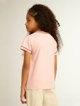 Pink T-Shirt With Red Trim And Embroidered Flower On The Heart Golden Goose Pink Topwear Selection (4-12 Years) Kids - 4