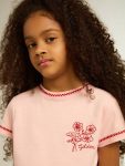 Pink T-Shirt With Red Trim And Embroidered Flower On The Heart Golden Goose Pink Topwear Selection (4-12 Years) Kids - 5