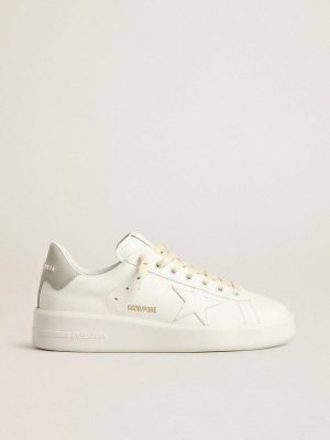 Purestar Golden Goose Purestar With White Star And Gray Leather Heel Tab White Women - 1