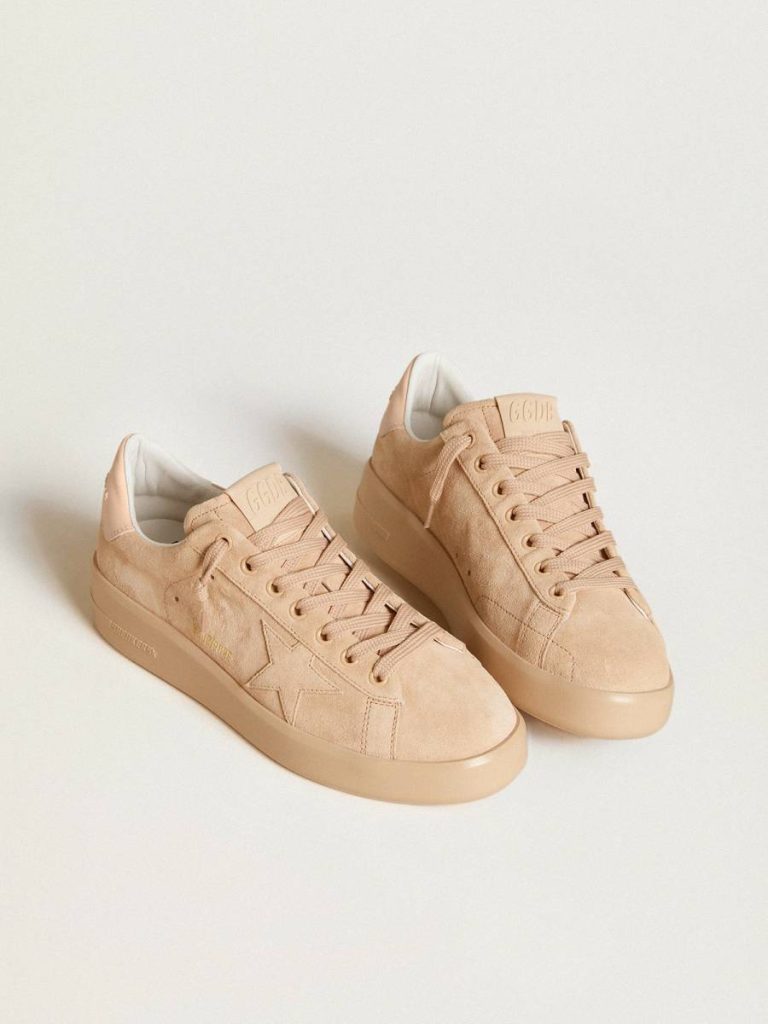 Purestar Golden Goose Women Purestar In Suede With Suede Star And Light Pink Leather Heel Tab - 2