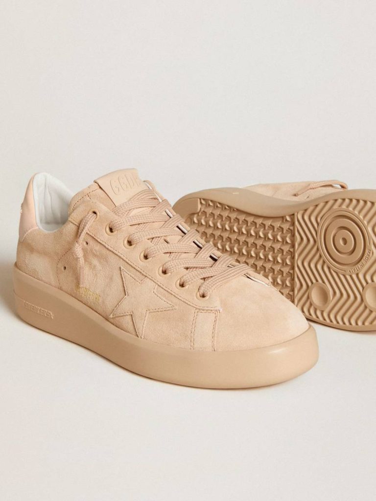 Purestar Golden Goose Women Purestar In Suede With Suede Star And Light Pink Leather Heel Tab - 3