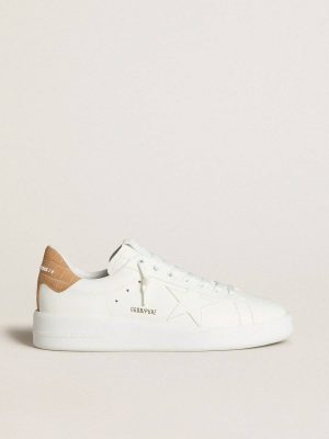 Purestar White Men's Purestar With Leather Star And Croc-Print Leather Heel Tab Golden Goose Men - 1