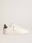 Purestar Women’s Purestar With White Leather Star And Anthracite Glitter Heel Tab Women White Golden Goose - 1