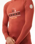 Rash Guards Men Rip Curl Hawaii Upf50  Performance Long Sleeve Rash Guard - 5
