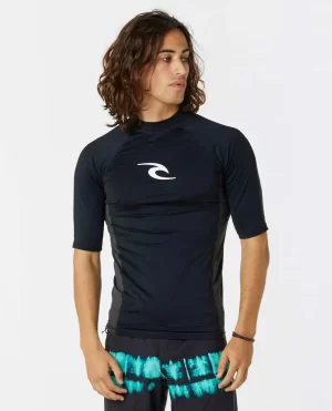 Rash Guards Men Waves Uv Short Sleeve Rash Guard Rip Curl - 1