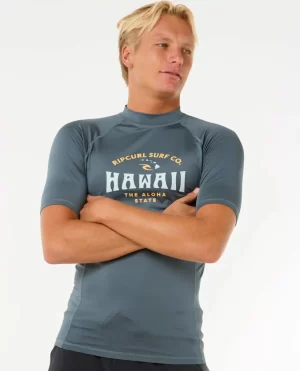 Rash Guards Rip Curl Hawaii Upf Performance Short Sleeve Rash Guard Men - 1