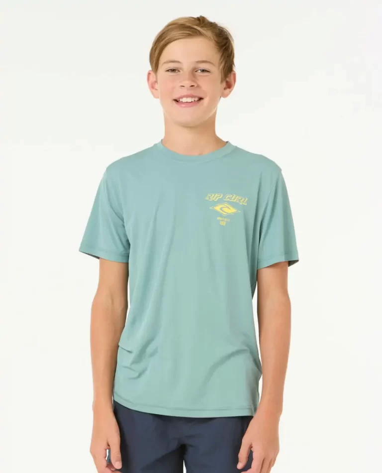 Rip Curl Kids Icons Surflite Uv Short Sleeve Rash Vest Rash Guards & Vest - 1