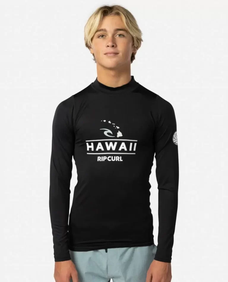 Rip Curl Rash Guards Hawaii Long Sleeve Performance Fit Pf Rash Guard Men - 2