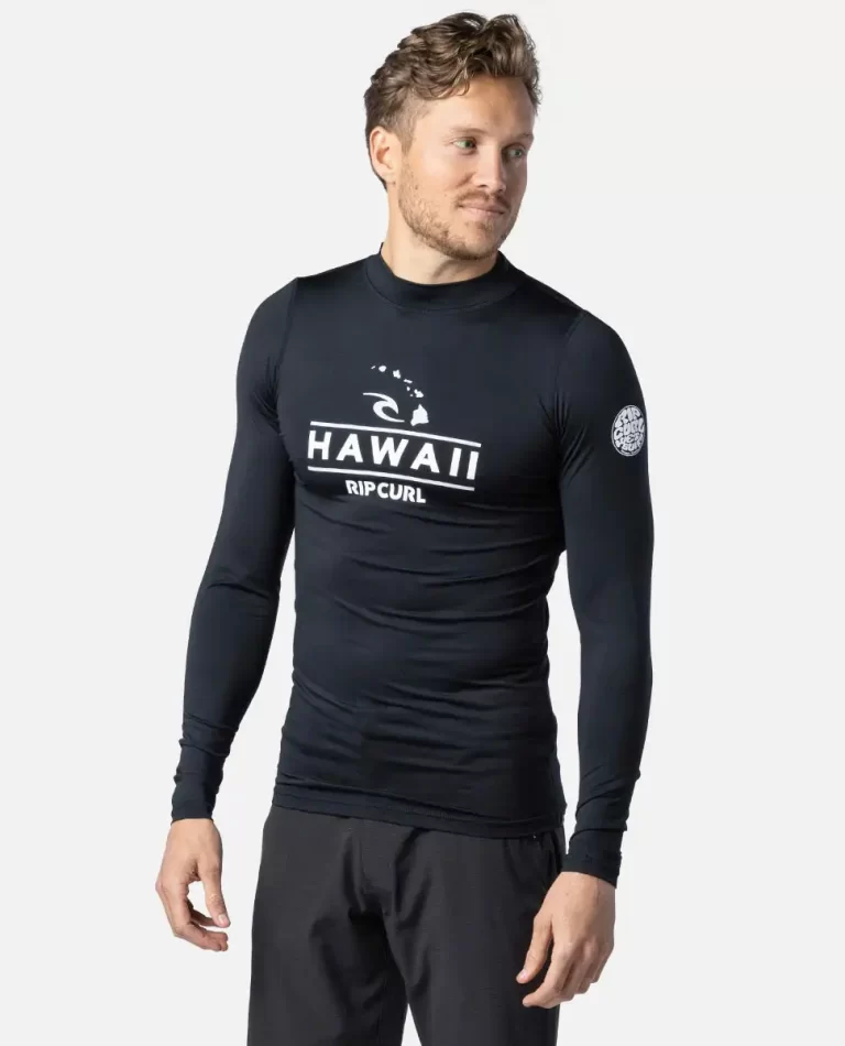 Rip Curl Rash Guards Hawaii Long Sleeve Performance Fit Pf Rash Guard Men - 3