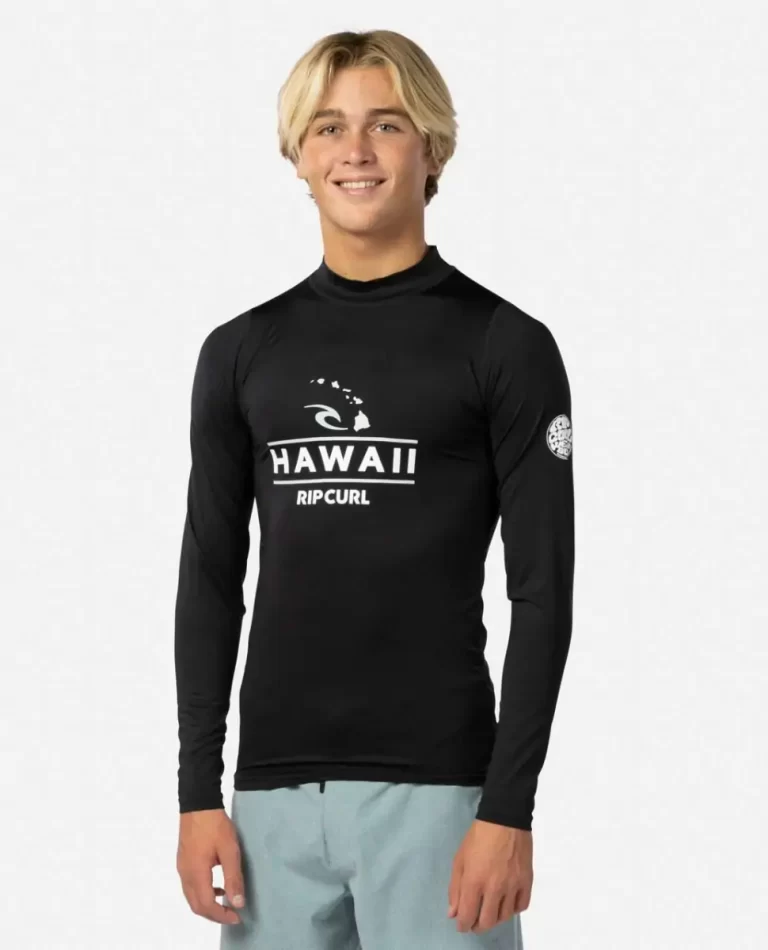 Rip Curl Rash Guards Hawaii Long Sleeve Performance Fit Pf Rash Guard Men - 4