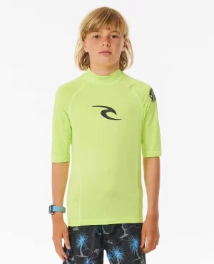 Rip Curl Rash Guards & Vest Kids Brand Wave Uv Short Sleeve Rash Guard - 1