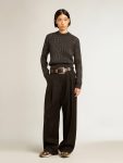 Round-Neck Sweater In Merino Wool With All-Over Crystals Women Golden Goose Knitwear Dark Gray Melange - 3
