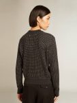 Round-Neck Sweater In Merino Wool With All-Over Crystals Women Golden Goose Knitwear Dark Gray Melange - 4