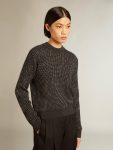 Round-Neck Sweater In Merino Wool With All-Over Crystals Women Golden Goose Knitwear Dark Gray Melange - 5
