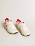 Running Sole Golden Goose Women Running Sole Ltd In White Nappa And Nylon With A Red Leather Star - 2