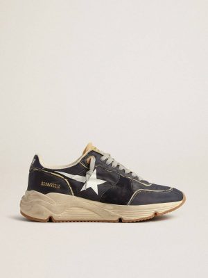 Running Sole In Blue Nylon With White Printed Star Running Sole Men Golden Goose - 1