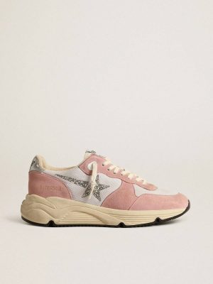 Running Sole In Gray Mesh And Suede With Silver Glitter Star Women Running Sole Golden Goose - 1