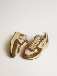 Running Sole Women’s Running Sole In Brown Suede And Mesh With Gold Glitter Star Women Golden Goose - 2
