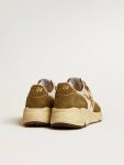 Running Sole Women’s Running Sole In Brown Suede And Mesh With Gold Glitter Star Women Golden Goose - 4