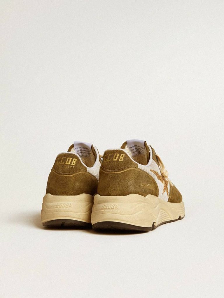 Running Sole Women’s Running Sole In Brown Suede And Mesh With Gold Glitter Star Women Golden Goose - 4