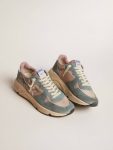 Running Sole Women's Running Sole In Pink Nylon And Light-Blue Suede With Silver Leather Star Golden Goose Women - 2