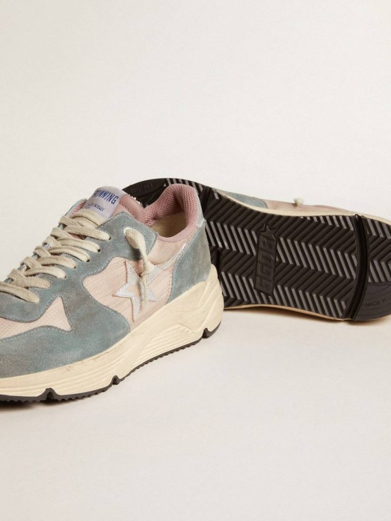 Running Sole Women's Running Sole In Pink Nylon And Light-Blue Suede With Silver Leather Star Golden Goose Women - 3