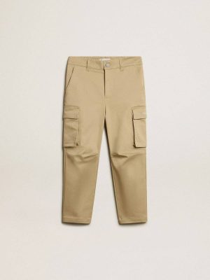 Sand Bottomwear Selection (4-12 Years) Golden Goose Kids Boys’ Sand-Colored Cargo Pants - 1